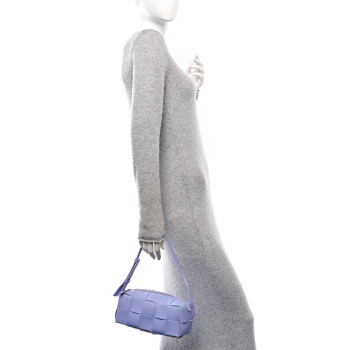 BOTTEGA VENETA Lambskin Maxi Intrecciato Small Brick Cassette Bag Wisteria