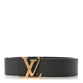 LOUIS VUITTON Calfskin 40mm Damier LV Initiales Reversible Belt 85 34 Gray Black