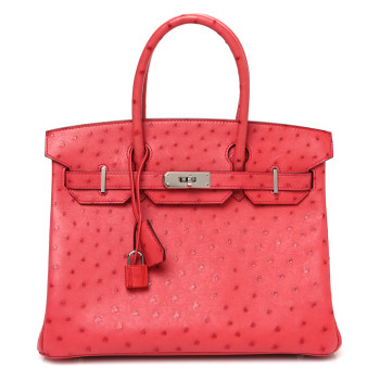 HERMES Ostrich Birkin 30 Bougainvillea