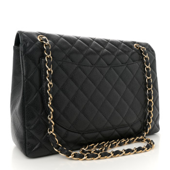 CHANEL Caviar Quilted Maxi Single Flap Black
