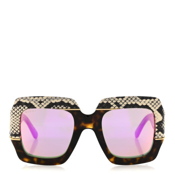GUCCI Snakeskin Acetate Square Sunglasses GG0484S Havana
