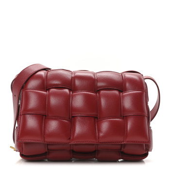 BOTTEGA VENETA Nappa Maxi Intreccio Padded Cassette Crossbody Bag Dark Red