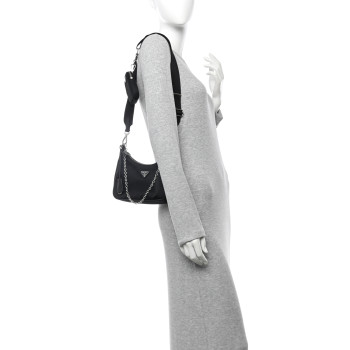 PRADA Nylon Re-Edition 2005 Shoulder Bag Black