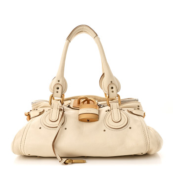 CHLOE Calfskin Medium Paddington Satchel Ivory