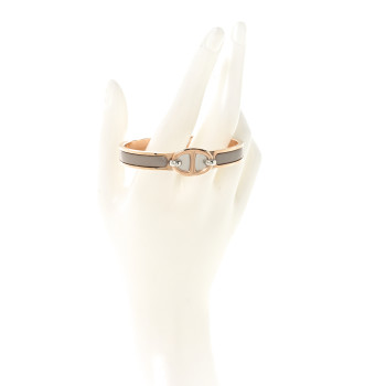 HERMES Enamel Mini Clic Chaine d'Ancre Bracelet PM Marron Glace
