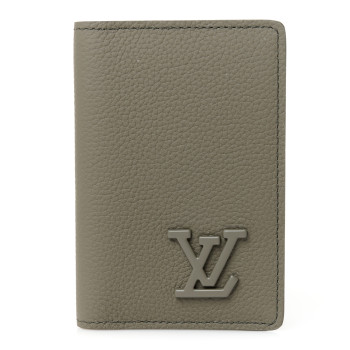 LOUIS VUITTON Grained Calfskin Aerogram Pocket Organizer Khaki