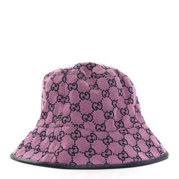 GUCCI Monogram Multicolor New Sakai Calfskin Bob Malibu Bucket Hat S Parma Violet Blue
