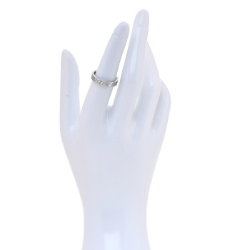 CARTIER 18K White Gold Diamond 4mm LOVE Wedding Paved Band Ring 52 6