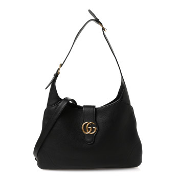 GUCCI Goatskin Large Aphrodite Shoulder Bag Black