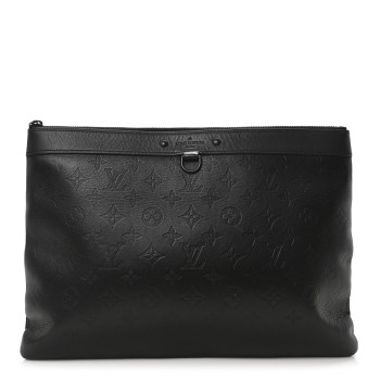 LOUIS VUITTON Calfskin Monogram Shadow Discovery Pochette Black