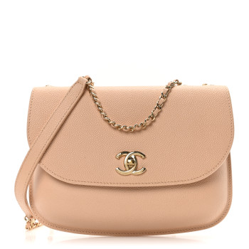 CHANEL Caviar Mini Chain Flap Bag Beige