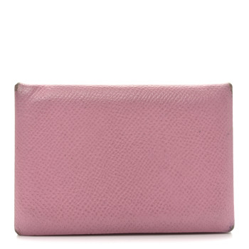 HERMES Epsom Calvi Card Case 5P Pink