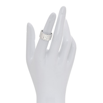 TIFFANY Sterling Silver 10mm Notes Wide Ring 50 5.5