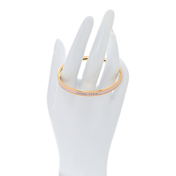 HERMES Enamel Extra Narrow Uni Bracelet 62 Rose Cadeur