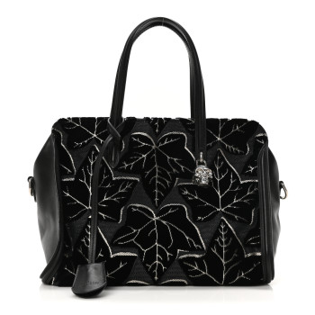 ALEXANDER MCQUEEN Velvet Shopper Tote Black