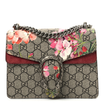 GUCCI GG Supreme Monogram Blooms Mini Dionysus Shoulder Bag Beige Multicolor Dry Rose