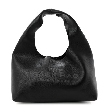 MARC JACOBS Grained Calfskin Medium The Sack Bag Black