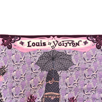 LOUIS VUITTON Silk Louis A Paris Square Scarf Rose