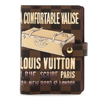 LOUIS VUITTON Damier Ebene Valise Small Ring Agenda Cover
