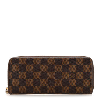 LOUIS VUITTON Damier Ebene Clemence Wallet Rose Ballerine