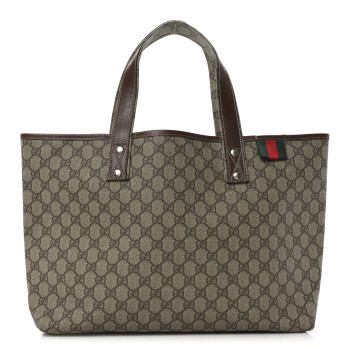 GUCCI GG Plus Monogram Medium Signature Web Loop Tote Light Brown