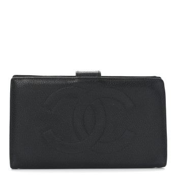 CHANEL Caviar Timeless CC French Wallet Black