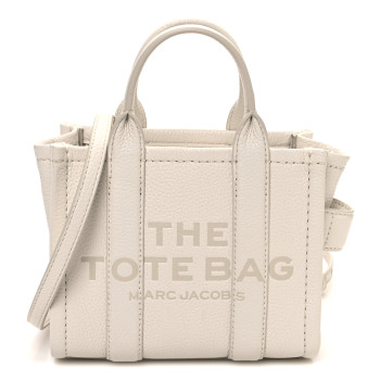 MARC JACOBS Grained Calfskin Mini The Tote Bag Cotton