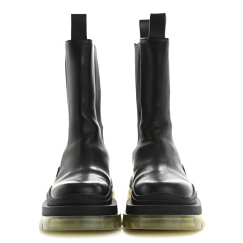 BOTTEGA VENETA Calfskin The Tire Chelsea Boots 36 Black Transparent