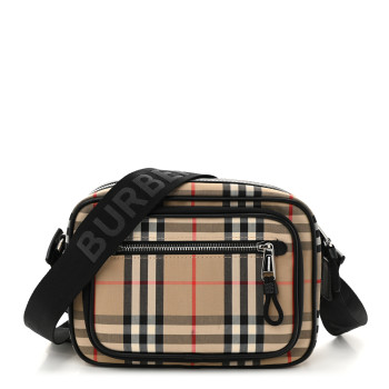 BURBERRY Canvas Check Paddy Messenger Archive Beige