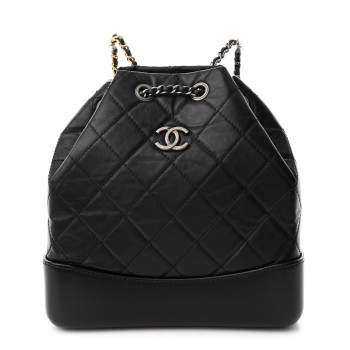 CHANEL Aged Calfskin Quilted Small Gabrielle Backpack Black