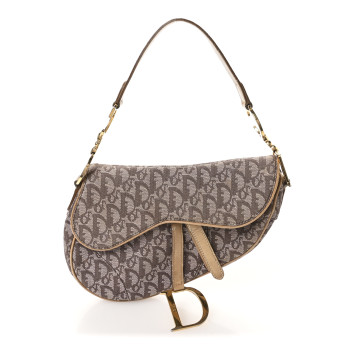 CHRISTIAN DIOR Monogram Saddle Bag Brown