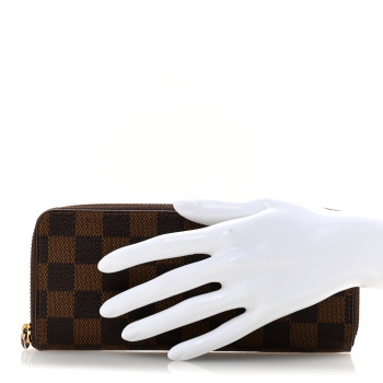 LOUIS VUITTON Damier Ebene Clemence Wallet Rose Ballerine