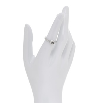 CHOPARD 18K White Gold Diamond Happy Diamonds Icons Ring 52 6