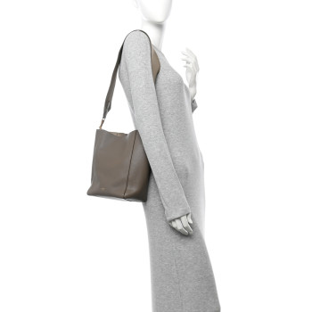 CELINE Soft Grained Calfskin Small Sangle Bucket Bag Taupe