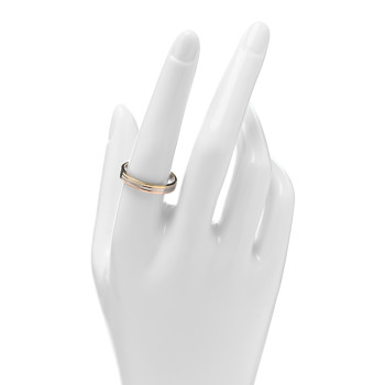 CARTIER 18K Pink White Yellow Gold 3.5mm Vendome Louis Cartier Wedding Band Ring 58 8.5