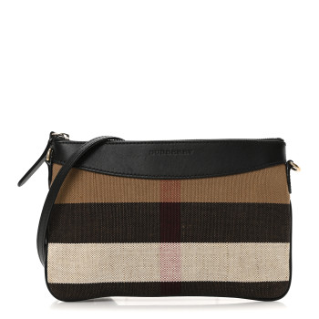 BURBERRY Mega Check Peyton Crossbody Clutch Bag Black