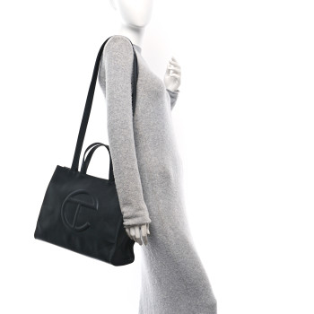 TELFAR Vegan Leather Medium Shopping Bag Black