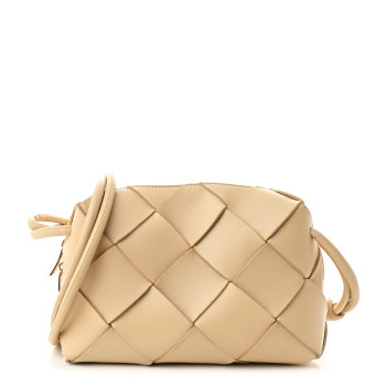BOTTEGA VENETA Lambskin Maxi Intrecciato Small Cassette Camera Bag Porridge
