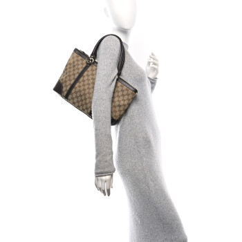 GUCCI Monogram Small Lovely Heart Tote Dark Brown