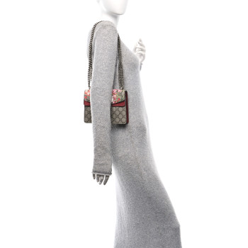 GUCCI GG Supreme Monogram Blooms Mini Dionysus Shoulder Bag Beige Multicolor Dry Rose