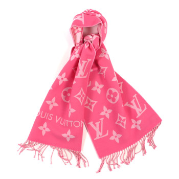 LOUIS VUITTON Wool Monogram LV Essential Scarf Rose Pop