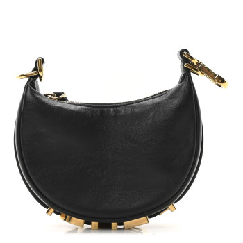 FENDI Vitello Grace Matte Nano Fendigraphy Hobo Charm Black