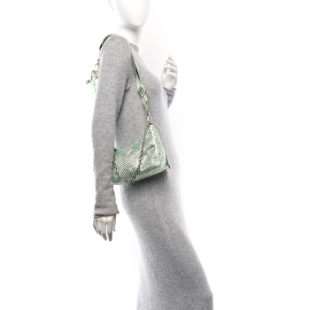 PRADA Satin Crystal Re-Edition 2005 Shoulder Bag Acqua