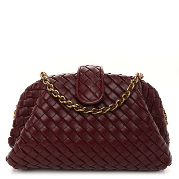 BOTTEGA VENETA Nappa Intrecciato Teen The Lauren 1980 Clutch With Chain Barolo