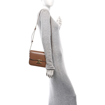 CELINE Shiny Calfskin Medium Triomphe Bronze