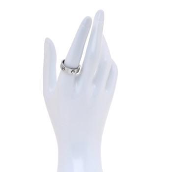 CARTIER 18K White Gold 6mm LOVE Ring 58 8.25