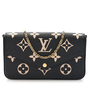 LOUIS VUITTON Empreinte Monogram Giant Felicie Pochette Black Beige