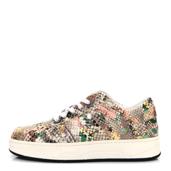JIMMY CHOO Calfskin Snakeskin Embossed Flatform Sneakers 36 Multicolor