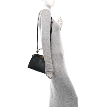 FENDI Nappa Mini Peekaboo Iconic Satchel Black