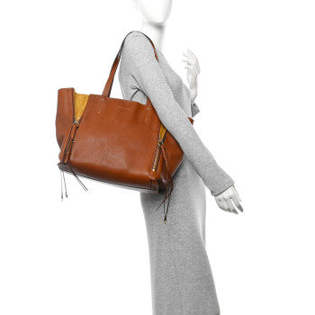 CHLOE Smooth Calfskin Medium Milo Shopping Tote Caramel